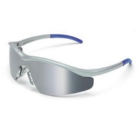 Crews Safety Products T1147 Crews Triwear Nylon Safety Glasses With Steel Frame, Silver Polycarbonate Duramass Anti-Scratch Mirr